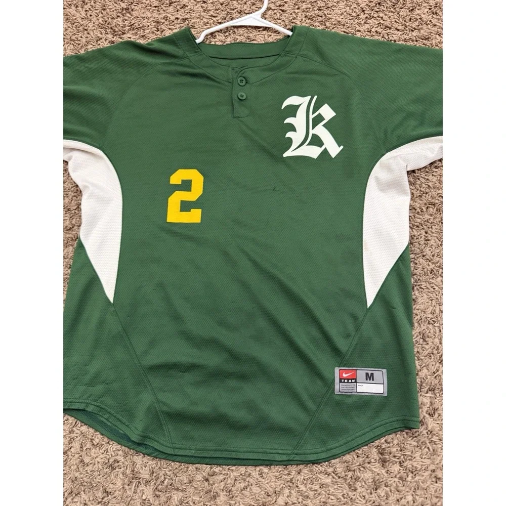 Vintage Nike Team Oakland A's Athletics Jersey #2 Dri Fit Green Mens Size Medium